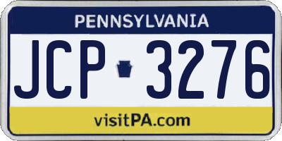 PA license plate JCP3276