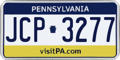 PA license plate JCP3277