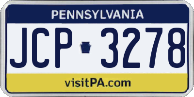 PA license plate JCP3278