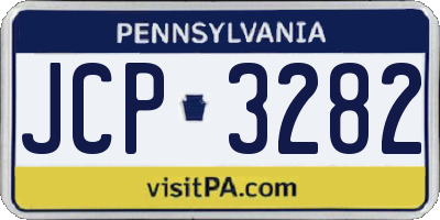 PA license plate JCP3282