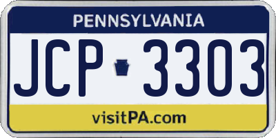 PA license plate JCP3303