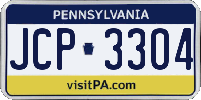PA license plate JCP3304