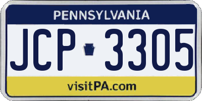 PA license plate JCP3305