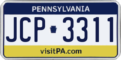 PA license plate JCP3311