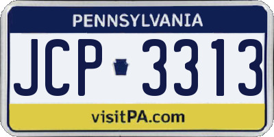 PA license plate JCP3313