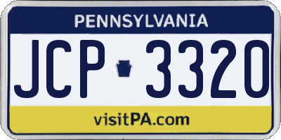 PA license plate JCP3320