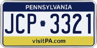 PA license plate JCP3321