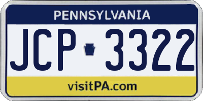 PA license plate JCP3322
