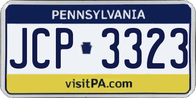 PA license plate JCP3323