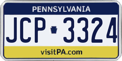 PA license plate JCP3324