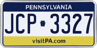 PA license plate JCP3327