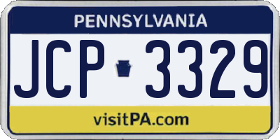 PA license plate JCP3329