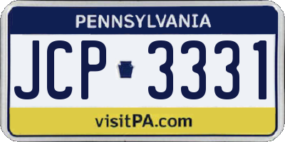 PA license plate JCP3331