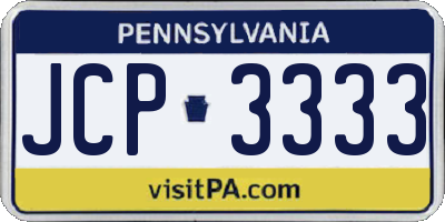 PA license plate JCP3333