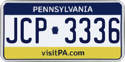PA license plate JCP3336