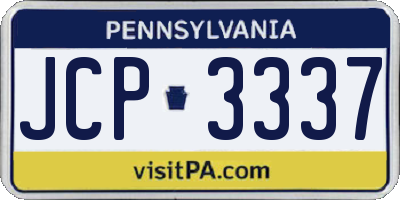 PA license plate JCP3337