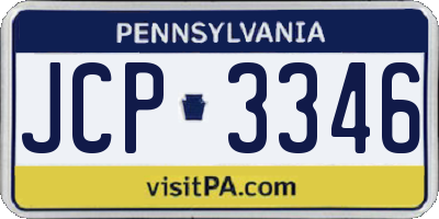 PA license plate JCP3346