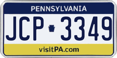 PA license plate JCP3349