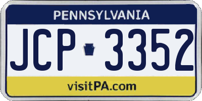 PA license plate JCP3352