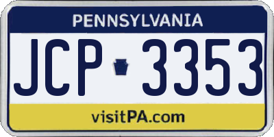 PA license plate JCP3353