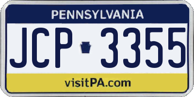 PA license plate JCP3355