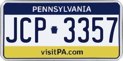 PA license plate JCP3357
