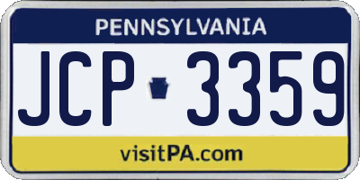 PA license plate JCP3359