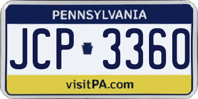 PA license plate JCP3360