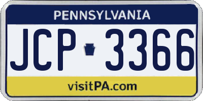 PA license plate JCP3366