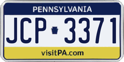 PA license plate JCP3371