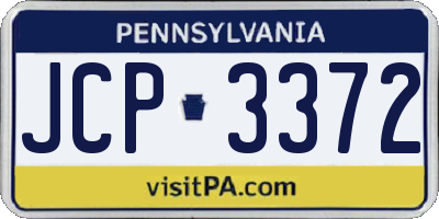 PA license plate JCP3372