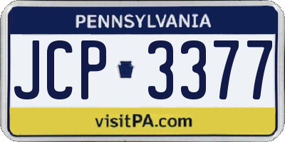PA license plate JCP3377