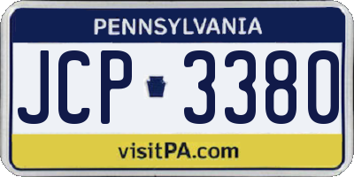 PA license plate JCP3380