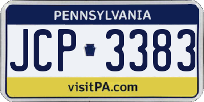 PA license plate JCP3383