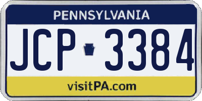 PA license plate JCP3384