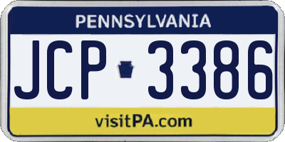 PA license plate JCP3386