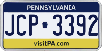 PA license plate JCP3392