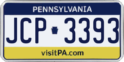 PA license plate JCP3393