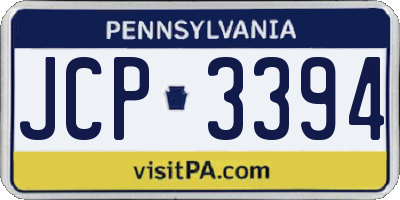 PA license plate JCP3394