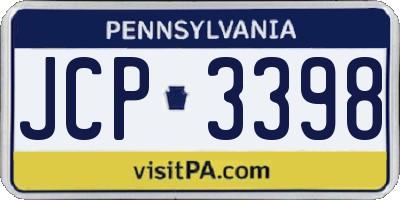 PA license plate JCP3398