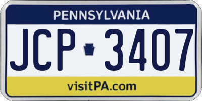 PA license plate JCP3407