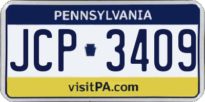PA license plate JCP3409