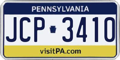 PA license plate JCP3410