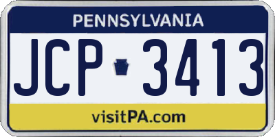 PA license plate JCP3413