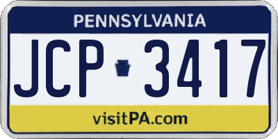 PA license plate JCP3417