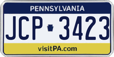 PA license plate JCP3423