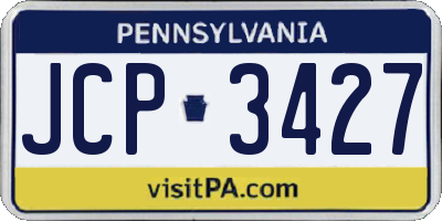 PA license plate JCP3427