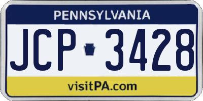 PA license plate JCP3428