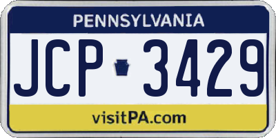 PA license plate JCP3429