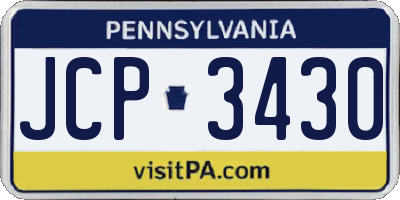 PA license plate JCP3430
